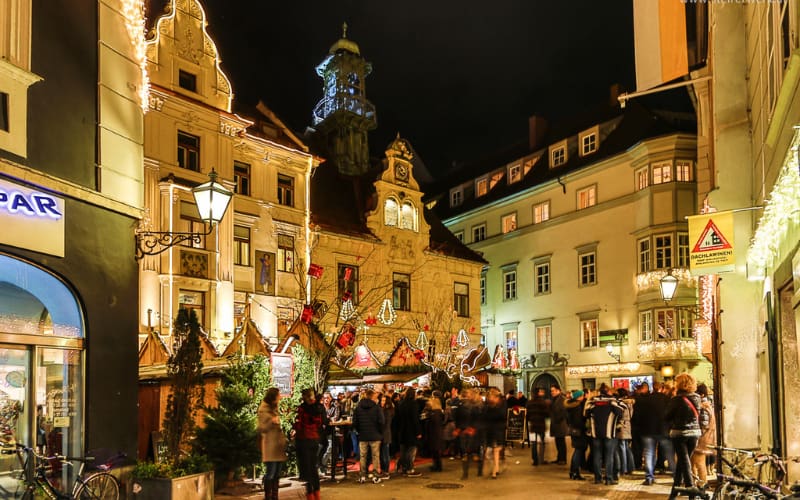 Glockenspielplatz, uno de los mercados de Navidad en Graz