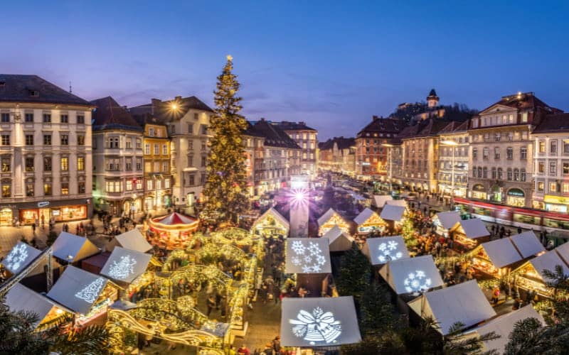 Hauptplatz, uno de los mercados de Navidad en Graz
